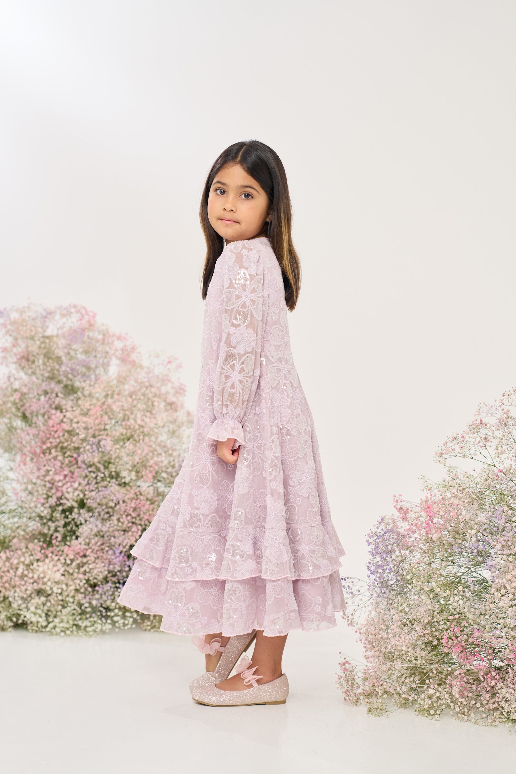 Sequin Embroidered Maxi Dress