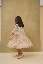 Gold Embroidered Sequin Mesh Dress