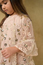 Gold Embroidered Sequin Mesh Dress